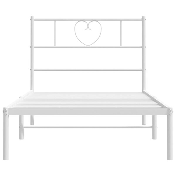 vidaXL Cadre de lit métal sans matelas avec tête de lit blanc 90x200cm