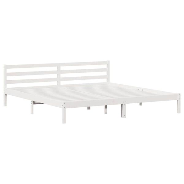 vidaXL Cadre de lit Blanc 215,5 x 185,5 x 69,5 cm Bois de Pin Massif