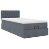 vidaXL Cadre de lit ottoman avec matelas gris fonc&eacute; 90x190 cm velours