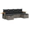 vidaXL Salon de jardin 6 pcs avec coussins gris r&eacute;sine tress&eacute;e