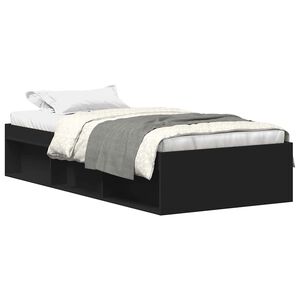 vidaXL Cadre de lit sans matelas noir 100x200 cm