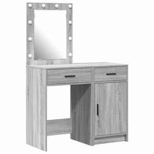 vidaXL Table de Toilette 2 pc Gris 50 x 41 x 135 cm Bois d'ing&eacute;nierie