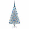 vidaXL Sapin de No&euml;l avec 150 LED avec support Argent 120 cm PET
