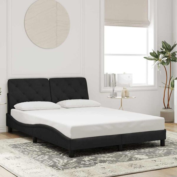 vidaXL Cadre de lit sans matelas noir 120x200 cm velours