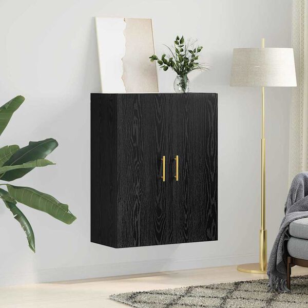 vidaXL Meuble mural Ch&ecirc;ne noir 69,5 x 34 x 90 cm Bois d'ing&eacute;nierie