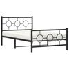 vidaXL Cadre de lit métal sans matelas avec pied de lit noir 107x203cm
