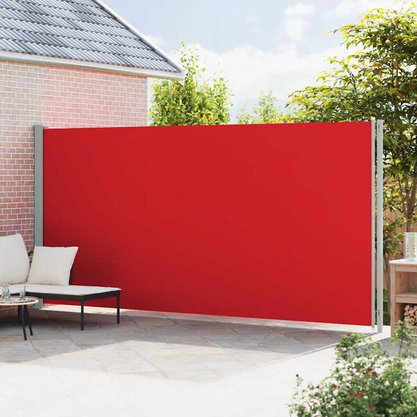 vidaXL Auvent lat&eacute;ral r&eacute;tractable de patio 220x600 cm Rouge