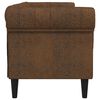 vidaXL Canap&eacute; Chesterfield 3 places marron tissu
