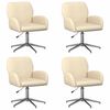 vidaXL Chaises de bureau pivotantes 4 pc 54 x 58 x 90 cm Cr&egrave;me Tissu