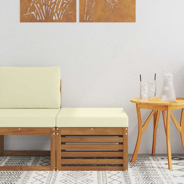 vidaXL Pouf d'Ext&eacute;rieur Bois d'Acacia Massif Naturel