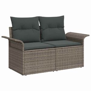 vidaXL Canapé de jardin avec coussin Gris 141 x 62 x 69 cm polyrotin