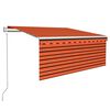 vidaXL Auvent r&eacute;tractable automatique avec store 3x2,5 m Orange marron