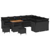 vidaXL Ensemble de canap&eacute; de jardin 12 pc Noir polyrotin
