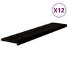 vidaXL Marches d'escalier 12 pcs brun-noir 120x30x2 cm ch&ecirc;ne massif