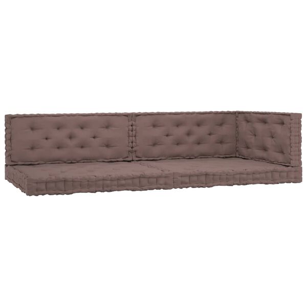 vidaXL Coussins de plancher de palette lot de 5 Taupe Coton