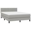 vidaXL Sommier &agrave; lattes de lit avec matelas Gris clair 140x190cm Tissu
