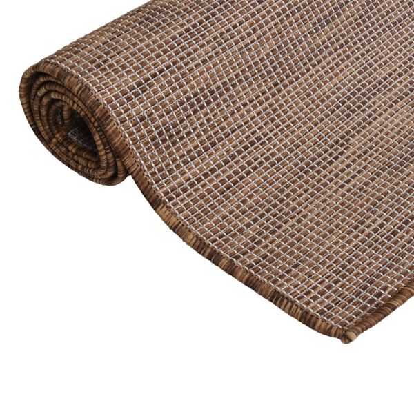 vidaXL Tapis &agrave; tissage plat d'ext&eacute;rieur 100x200 cm Marron