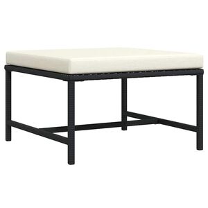 vidaXL Repose-pied sectionnel avec coussin Noir R&eacute;sine tress&eacute;e