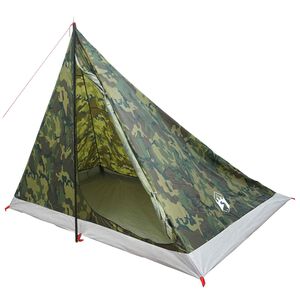 vidaXL Tente de randonn&eacute;e Camouflage 4 personnes