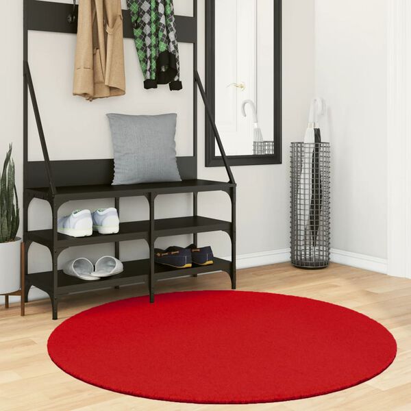vidaXL Tapis OVIEDO &agrave; poils courts rouge &Oslash; 120 cm