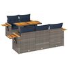 vidaXL Salon de jardin 6 pcs avec coussins gris r&eacute;sine tress&eacute;e