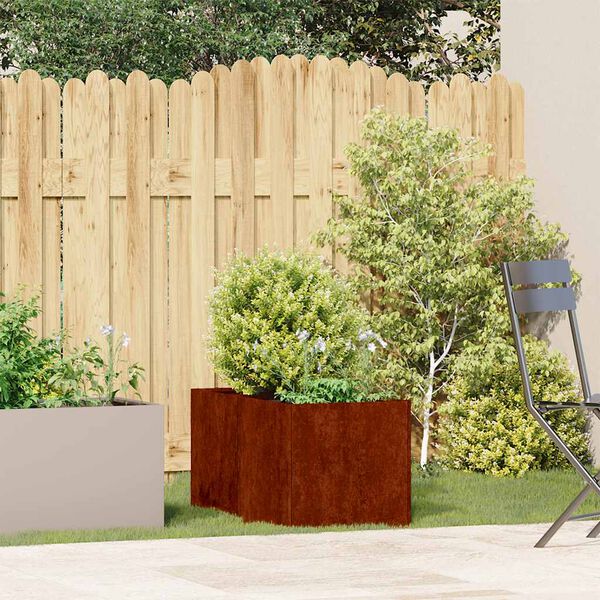 vidaXL Jardini&egrave;re rouill&eacute; 40x80x40 cm acier inoxydable