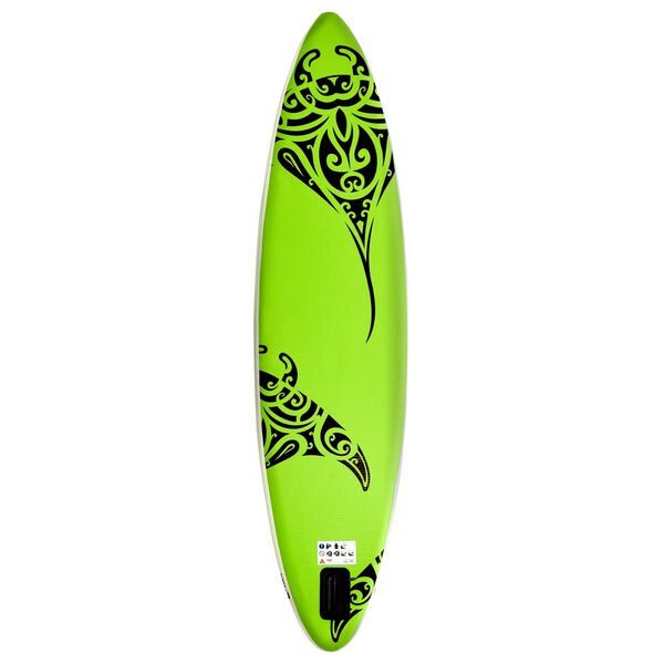 vidaXL Ensemble de planche SUP gonflable 305x76x15 cm Vert