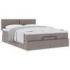 vidaXL Lit ottoman avec matelas taupe 140x200 cm tissu