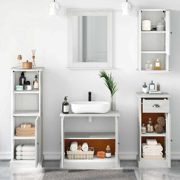 vidaXL Ensemble de mobilier de salle de bain VIGO 5 pcs Blanc antique