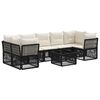 vidaXL Ensemble de canap&eacute; de jardin 8 pc Noir polyrotin