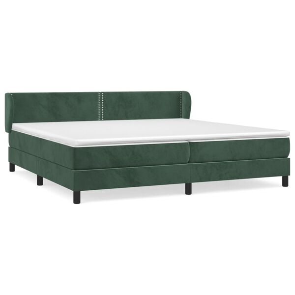 vidaXL Sommier &agrave; lattes de lit et matelas Vert fonc&eacute; 200x200cm Velours