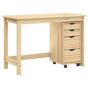 vidaXL Ensemble bureau et cabinet roulant MOSS 2 pc Marron