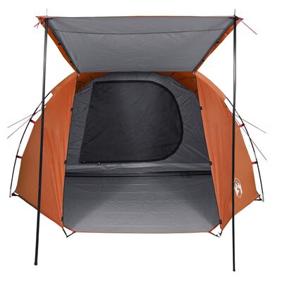 vidaXL Tente de camping tunnel 4 personnes gris et orange imperméable