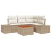 vidaXL Ensemble de canap&eacute; de jardin 5 pc Beige et cr&egrave;me polyrotin