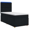 vidaXL Lit boxspring avec matelas Noir 100 x 200 cm Tissu