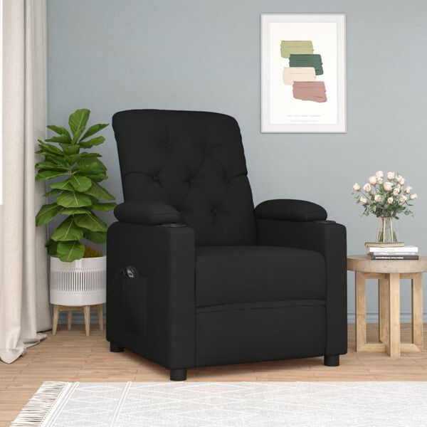 vidaXL Fauteuil inclinable &eacute;lectrique Noir Tissu