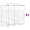 vidaXL Paniers &agrave; gabions arqu&eacute;s 3 pcs 200x50x160/180 cm Fer galvanis&eacute;