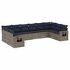 vidaXL Ensemble de canap&eacute; de jardin 10 pcs avec coussins gris r&eacute;sine tress&eacute;e
