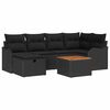 vidaXL Ensemble de canap&eacute; de jardin avec coussin 7 pcs Noir Poly rotin