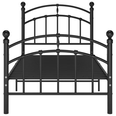 vidaXL Cadre de lit sans matelas noir métal 100x200 cm