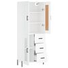 vidaXL Buffet haut Blanc 69,5x34x180 cm Bois d'ing&eacute;nierie