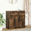 vidaXL Buffet avec tiroir ch&ecirc;ne fum&eacute; 80x34x76 cm bois d'ing&eacute;nierie