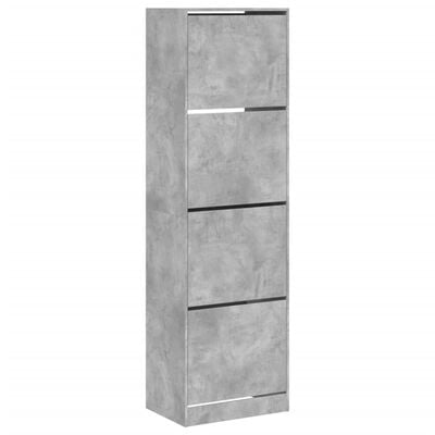 vidaXL Armoire à chaussures 4 tiroirs rabattables gris 60x42x204 cm