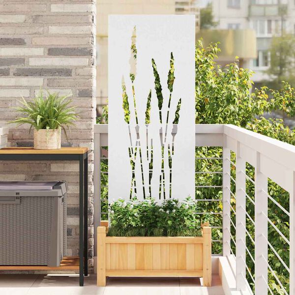 vidaXL &Eacute;cran de confidentialit&eacute; de jardin Floral Blanc 50 x 140 cm