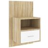 vidaXL Table de chevet murale Blanc et ch&ecirc;ne sonoma