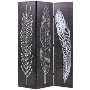vidaXL Cloison de s&eacute;paration pliable 120 x 170 cm Plumes Noir et blanc