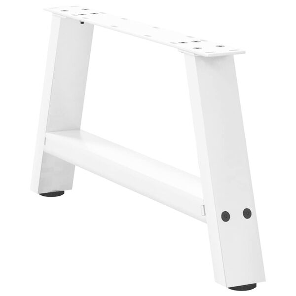 vidaXL Pieds de table basse en forme de A, 2 pi&egrave;ces, blanc, 70 x (30-31) cm, acier