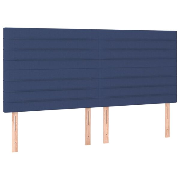 vidaXL T&ecirc;te de lit Bleu 200x5x118/128 cm Tissu
