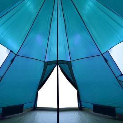 vidaXL Tente de camping tipi 4 personnes bleu imperméable