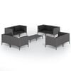 vidaXL Salon de jardin 9 pcs avec coussins R&eacute;sine tress&eacute;e Gris fonc&eacute;
